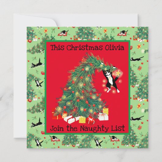 Drôle Cat Regret Rien Carte de voeux personnalisée (Devant)