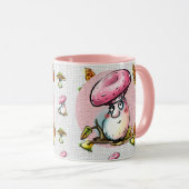 Drôle Champignons caricature Mug (Devant droit)