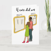 Drôle chat art carte d'anniversaire pour chat papa (Devant)
