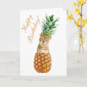 Drôle Chat Carte d'Anniversaire - Chat mignon Dans (Fleur jaune)