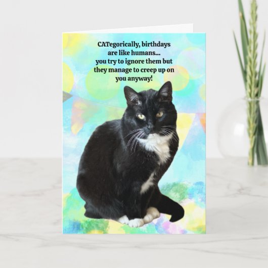 Drôle Chat Carte d'anniversaire du Chat (Devant)