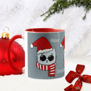 Drôle chat Meowy Mug de Noël