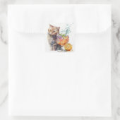 Drôle chat mignon avec un autocollant d'aquarelle  (Sac)