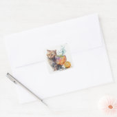 Drôle chat mignon avec un autocollant d'aquarelle  (Enveloppe)