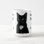 Drôle chat noir en céramique Mug (Centre)