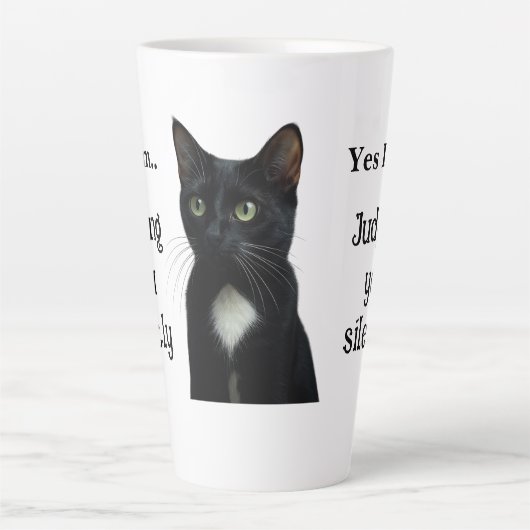 Drôle chat noir en céramique Mug (Devant)
