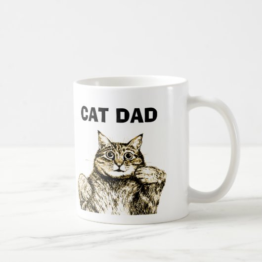 Drôle Chat Papa Café Mug (Droite)