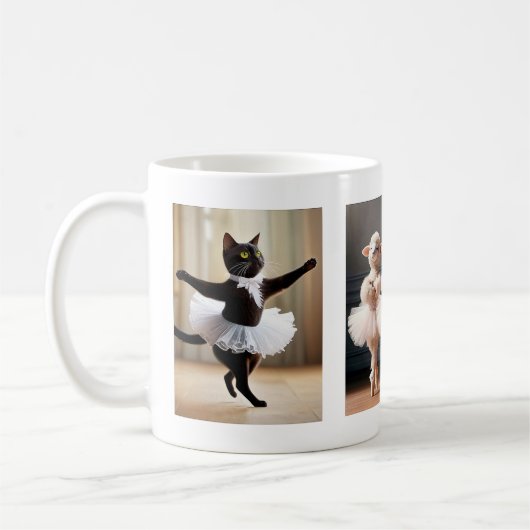 Drôle Chat Sheep Ballet Danse Mug (Gauche)
