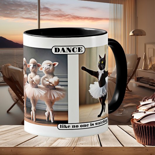 Drôle Chat Sheep Ballet Danse Mug