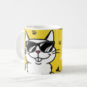 Drôle Chat tasse de café Cartoon chat (Devant gauche)