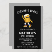 Drôle Cheers et Bières invitations à 27e anniversa (Devant / Derrière)