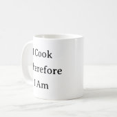 Drôle Chef Citer Mug - Je Cuis Donc Je Suis (Devant gauche)