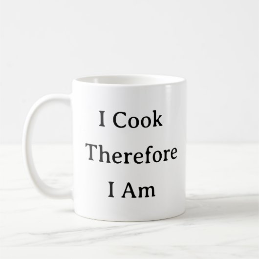 Drôle Chef Citer Mug - Je Cuis Donc Je Suis (Gauche)