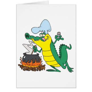 drôle chef cuisine gator alligator dessin animé