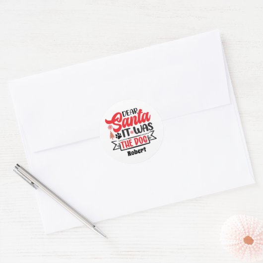Drôle cher Père Noël ajouter nom autocollant (Enveloppe)