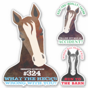 Drôle chevaux philosophiques autocollants de bon s
