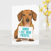 Drôle Chien Ate Anniversaire Carte de voeux (Fleur jaune)