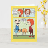 Drôle Chien Biting Crotch Carte d'anniversaire (Fleur jaune)