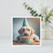 Drôle chien carte d'anniversaire, golden retriever (Debout devant)