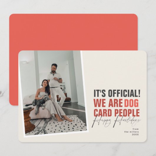 Drôle Chien Carte de Noël Ivory Joyeux Howlidays (Devant / Derrière)