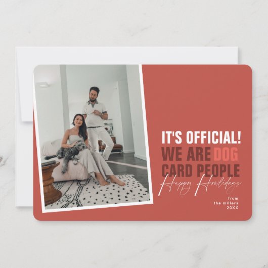 Drôle Chien Carte de Noël Rouge Joyeux Howlidays (Devant)