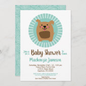 Drôle Chien Chiot Neutral Baby shower Invitation (Devant / Derrière)