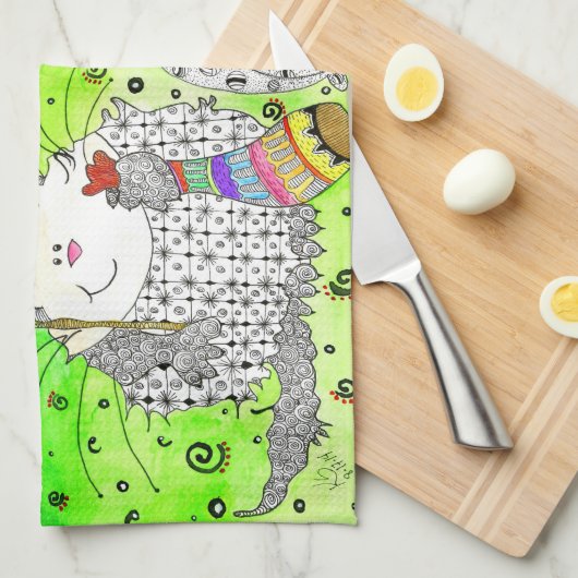 Drôle chien de Noël, chat et souris serviette de c (Quart Plié)