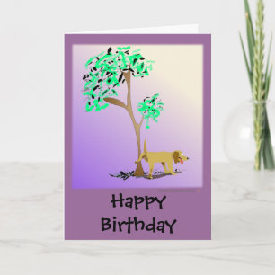 Drôle Chien et Arbre Carte d'anniversaire