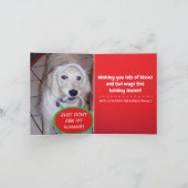 Drôle Chien Père Noël Paws Carte de voeux pliée de (Intérieur)