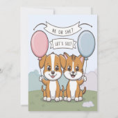 Drôle Chien Révéler Genre Fête Invitation (Dos)