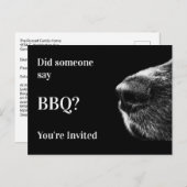 Drôle Chien Summer BBQ Party Postcard Invitation (Devant / Derrière)
