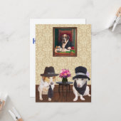 Drôle Chiens Carte de Voeux Plat (Juste devant et  (Devant/Arrière en situation)