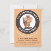 Drôle chipmunk personnalisées invitation de dessin (Devant)