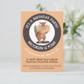 Drôle chipmunk personnalisées invitation de dessin (Debout devant)