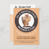 Drôle chipmunk personnalisées invitation de dessin (Devant / Derrière)