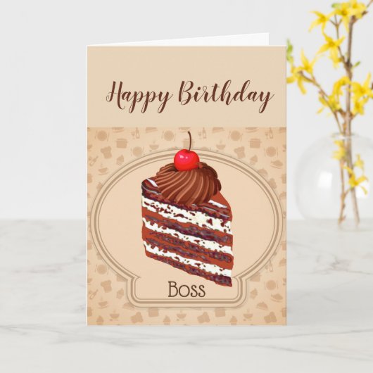 Drôle Chocolat Cake Boss carte d'anniversaire (Fleur jaune)