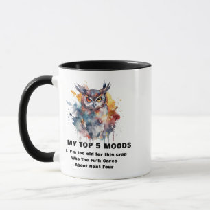 Drôle Chouette en colère Humour Mug de café