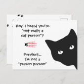 Drôle Citation Black Cat Carte postale (Devant / Derrière)