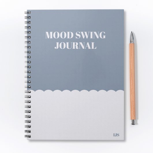 Drôle Citation Mood Swing Journal Blue Modern