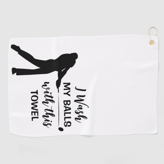 Drôle Citation Noir Script Golf Serviette (Horizontal)