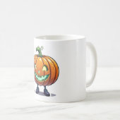 Drôle Citrouille brillant visage Halloween Mug Cof (Devant droit)