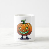 Drôle Citrouille brillant visage Halloween Mug Cof (Centre)