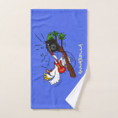Drôle cockatoo jouant de la guitare rock dessin an (Serviette à main)