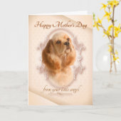 Drôle Cocker Spaniel carte de la fête des mères (Fleur jaune)