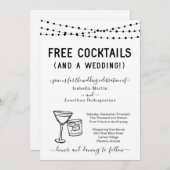 Drôle Cocktails gratuits et une Faire-part de mari (Devant / Derrière)