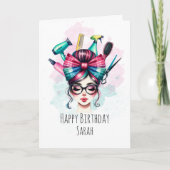 Drôle Coiffeur Carte d'anniversaire pour les Styli (Devant)