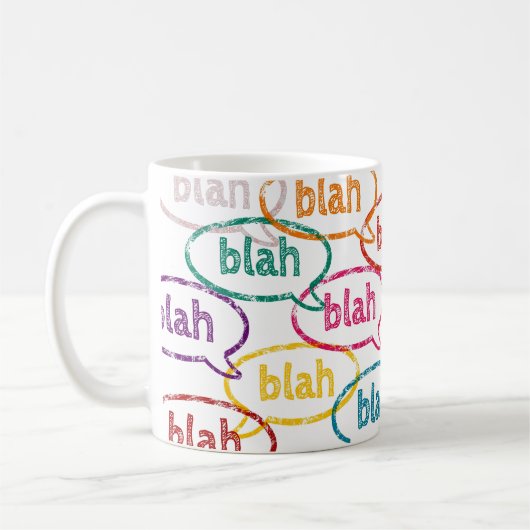 Drôle coloré Blah Blah Coffee Cup Mug (Gauche)