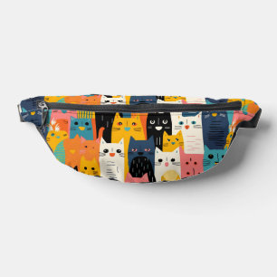 Drôle Coloré Chat Visages Motif
