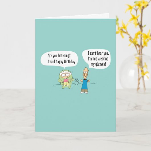 Drôle Comic Carte d'anniversaire 013 (Fleur jaune)