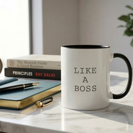Drôle comme un patron Citation Mug Café Deux Tons